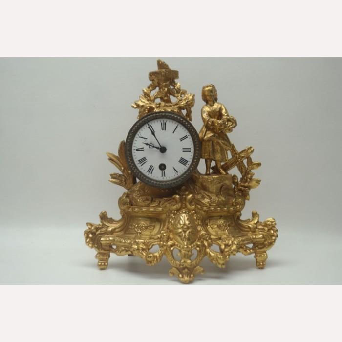 19th C. French Gilt Mantel Clock