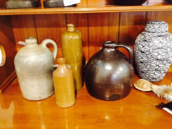 hand thrown red clay jugs