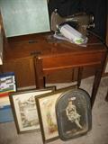 Sewing machine in cabinet