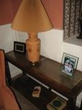 Sofa table and lamp