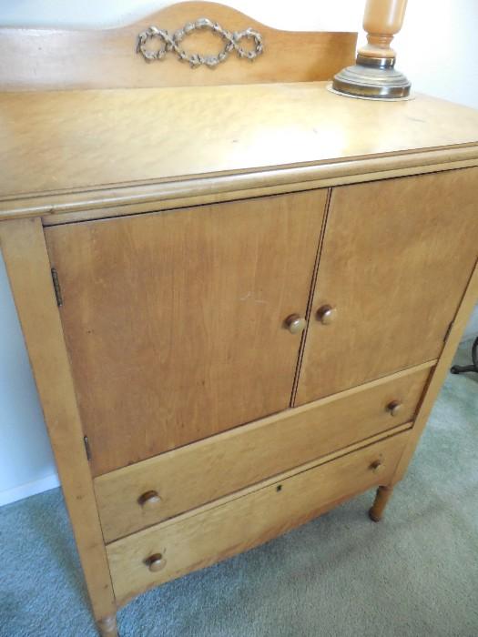 birds eye maple chest of drawers...matching drop front vanity too
