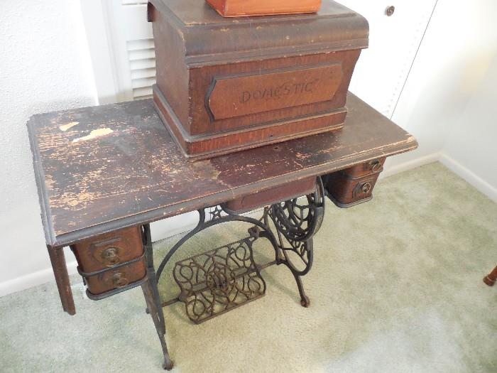 Antique Treadle sewing machine and cabinet