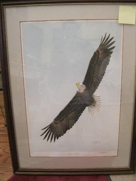 "THE AMERICAN EAGLE" signed by Guy Cohelench  "Artist Proof" A/ 838 - 18x27 print size - stamped     