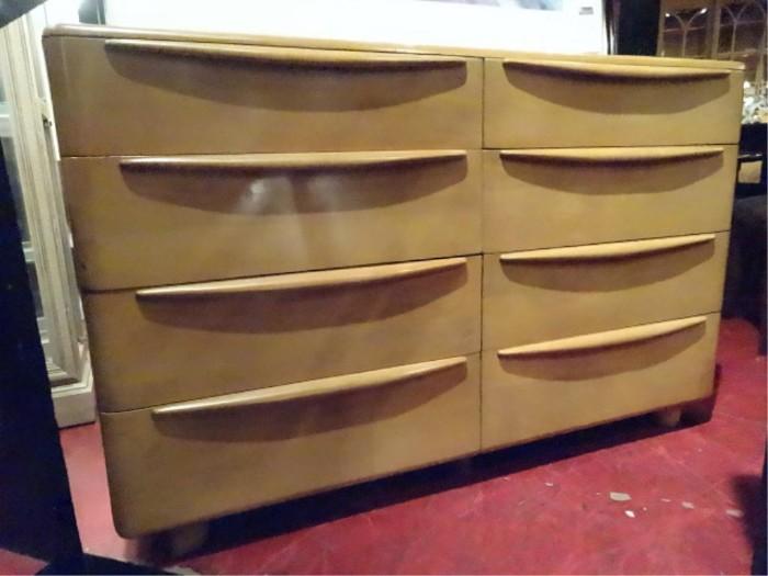 1950's HEYWOOD WAKEFIELD DOUBLE DRESSER WITH 6 DRAWERS