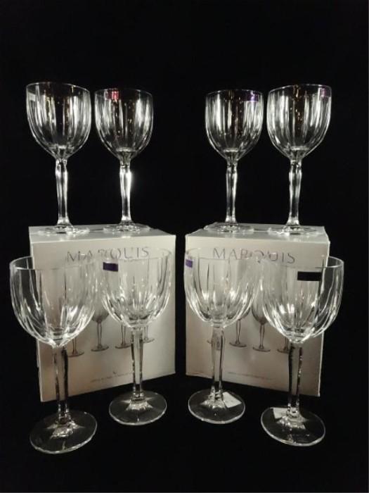 8 WATERFORD CRYSTAL OMEGA PATTERN ALL PURPOSE WINE GLASSES