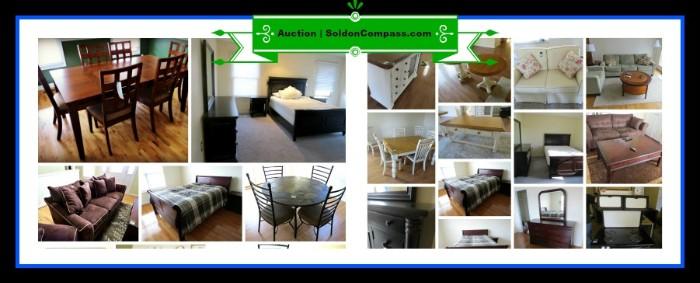 TVA Household & Appliance Auction - Washers - Dryers - Refrigerators - Dining Room Sets - Bedroom Sets - Living Room Sets - Sofas - Love Seats - Light Fixtures & More | www.SoldonCompass.com