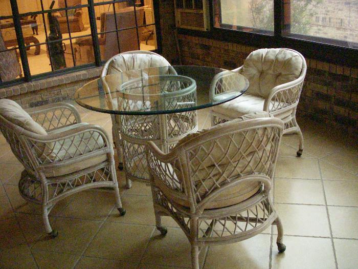 Glass top patio set