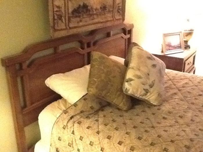 Headboard, dresser and nightstand - all available.  Mattress can raise and lower - for comfort while in bed