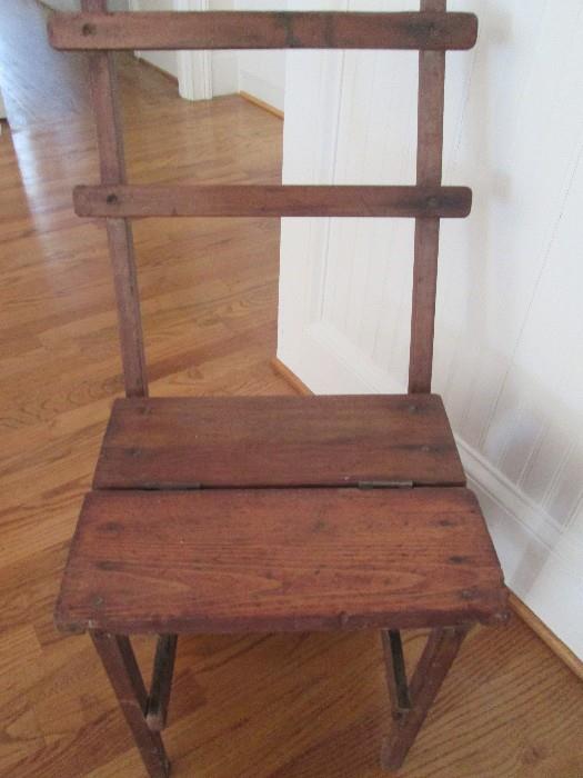 Primitive antique convertible chair/step stool