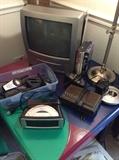 small tv/dvd players, clock radios, remotes