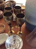 hammered brass goblets