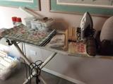 heated ironing board, sewing supplies