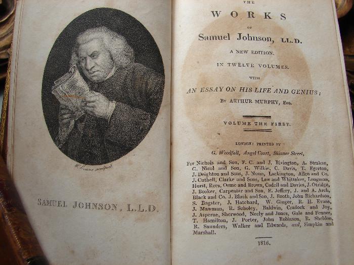 The Works of Samuel Johnson, 1836 leather book set