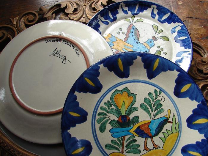 Talavera plates, bowls, and other pieces