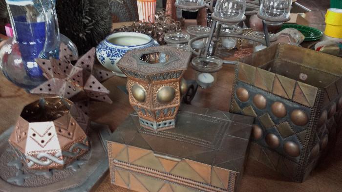 Various small decorative items by Isaac Maxwell used in his own home.
