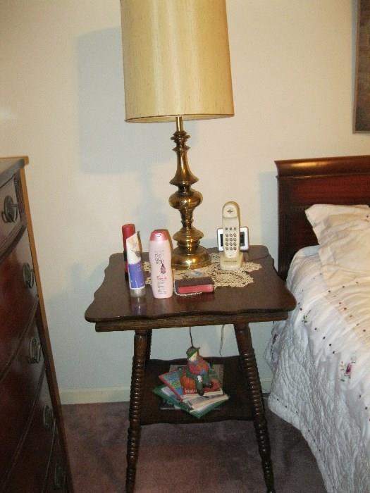 antique table , lamp