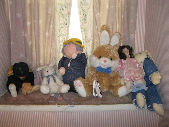 rabbit, dolls 