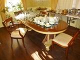 DIning Room is packed with china, glassware and silverplate trays