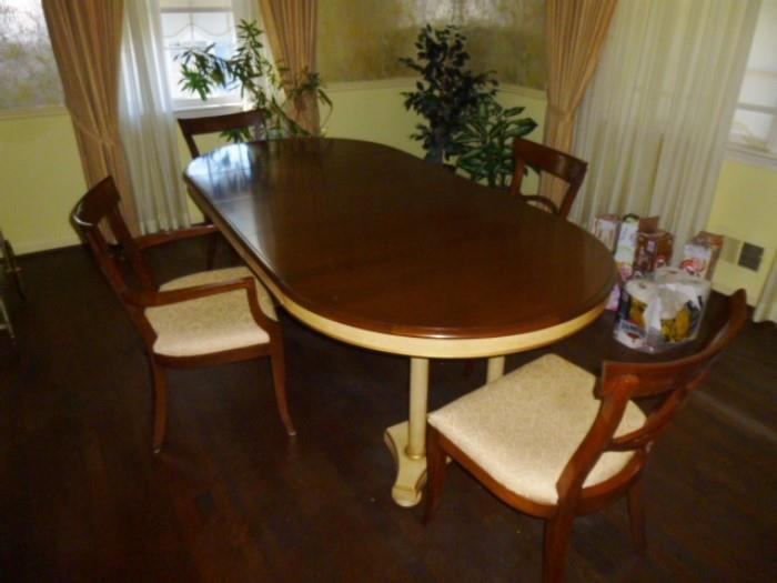 Very CLEAN French Provincial Dining Set with leaf and pads