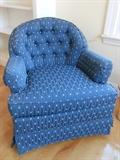 Upholstered rocking swivel chair by Ethan Allen