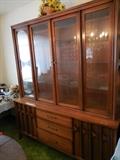 Mid Century Kent Coffey "Persepecta" China Cabinet Lighted. Storage, Drawers