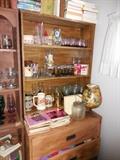 Mid Century Wall Unit. Has different Pieces.Mid Century Barware., Vintage Matches.45's