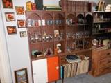 Mid Century Wall Unit.Records, Bar Ware.Glassware