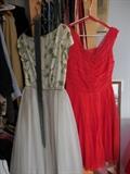 Vintage Party Dress's Green White is a size 12 ,the red one is a 14 and was hand made!