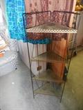 Mid Century Corner Metal shelf