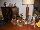 Vintage Perfume Bottles, Casket Boxes, Mid Century Teak Table Lamps