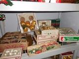 Shiny Brites in Box...not in great shape.Other vintage Ornaments in boxes