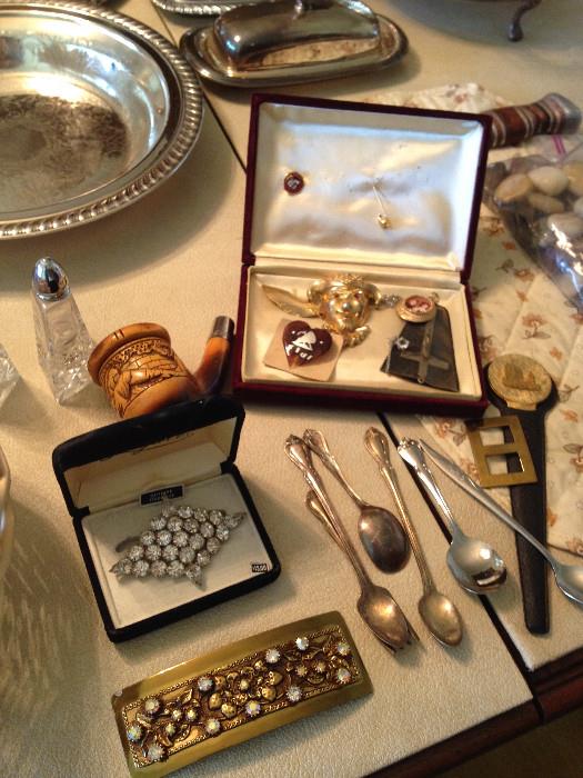 vintage costume jewelry, sterling silver 