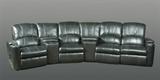 Lots 470 & 471:
Bank of (4) Black Leather Home Theater Seats