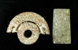Lot 623:
(2) Chinese Carved Jades, Han & Qing