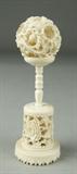 Lot 631:
Fine Carved Ivory Puzzle Ball On Stand