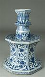 Lot 639:
Large & Impressive Blue & White Candle Holder