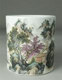 Lot 664:
Fine Chinese Famille Rose Porcelain Brush Pot