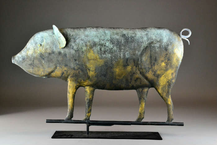 1.	19TH CENTURY AMERICAN PIG WEATHERVANE.