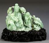 15. FINE CHINESE CARVED JADE FIGURAL GROUPNG.