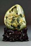 18. CHINESE QING CARVED JADE MOUNTAIN.