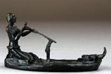 21. CHARLES MARION RUSSELL BRONZE SCULPTURE.