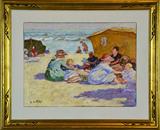 33. EDWARD HENRY POTTHAST OIL PAINTING ON BOARD.