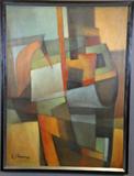 44. KALMAN CZIMBALOS OIL PAINTING ON CANVAS.
