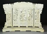 9. Large & Fine Chinese Qing Carved Ivory Table Screen