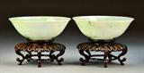 15. Pr. Chinese Qing Carved Jadeite Bowls