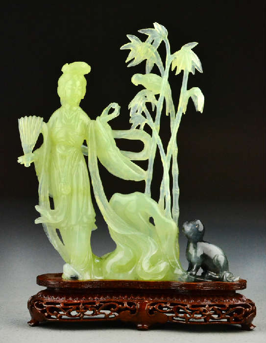 13.	Chinese Qing Jade Figural Sculpture