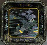 17. A Fine Vietnamese MOP Inlaid Lacquer Tray Signed