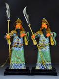 30. Pr. Chinese Gilt Silver, Cloisonné, & Ivory Warriors