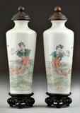 35. Pr. Chinese Qing Dao Guang Famille Rose Porcelain Vases