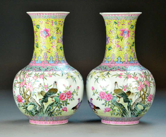 44.	Pr. Chinese Republic Period Porcelain Vases